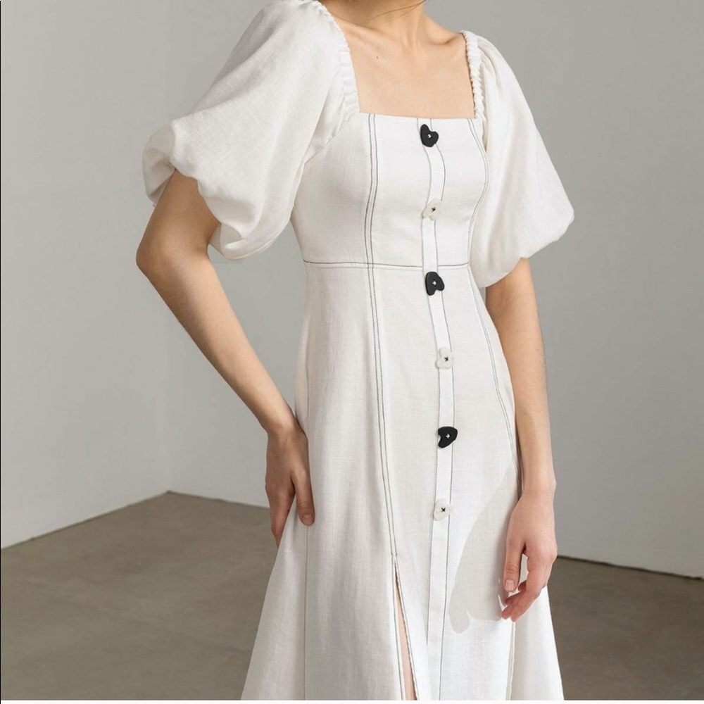 NWT J.ing Kendra lantern-sleeve midi dress